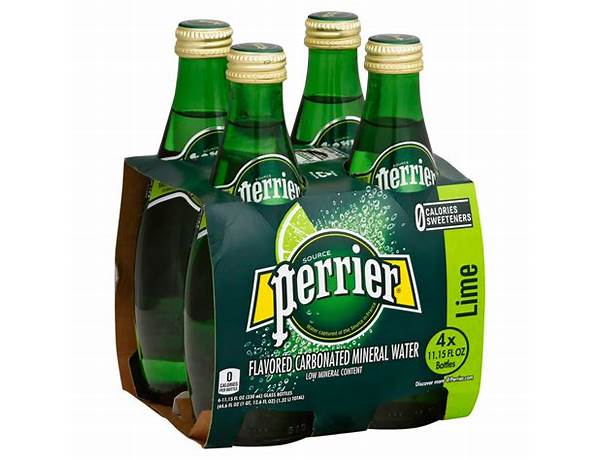 Perrier, sparkling natural mineral water, lime ingredients