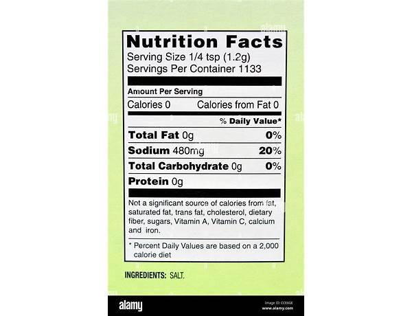 Persian blue salt nutrition facts