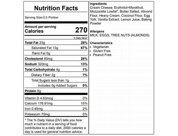 Petite cheese danish nutrition facts