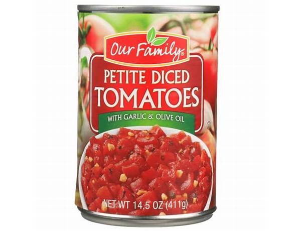 Petite diced tomatoes with garlic & olive oil food facts