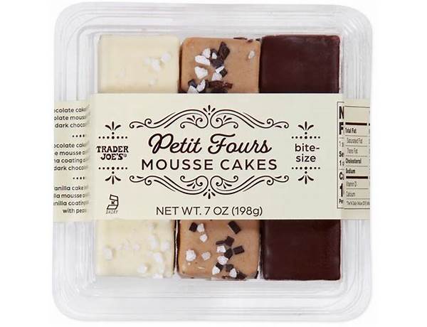 Petite fours mousse cakes nutrition facts