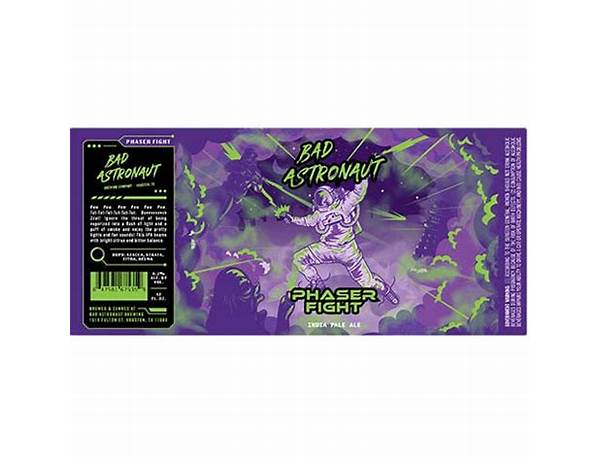 Phaser fight ipa - nutrition facts