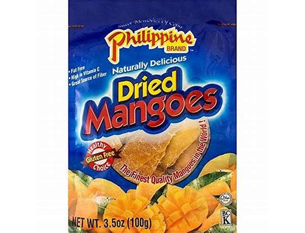 Phillippine brand naturally delicious dried mangoes food facts