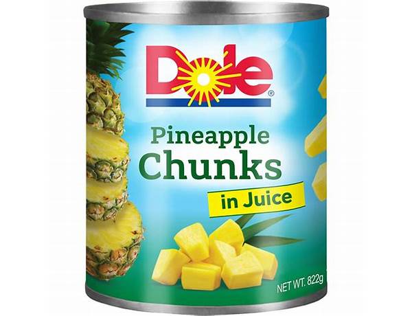 Pineapple chunks in its own juice food facts