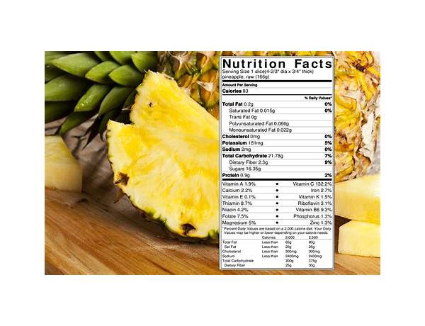 Pineapple chunks nutrition facts