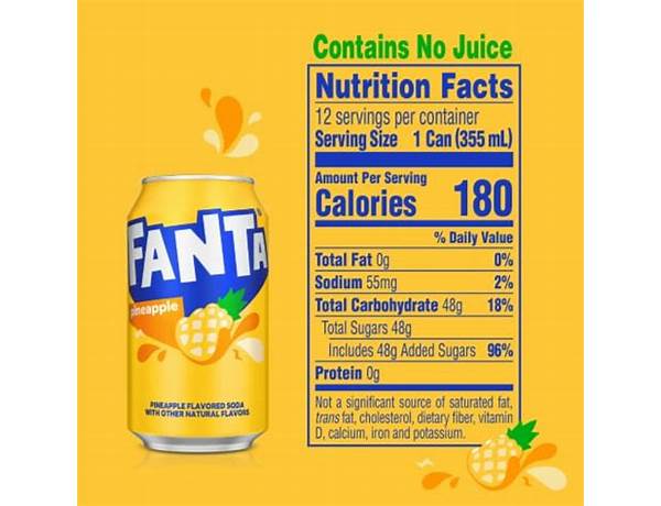 Pineapple natural flavour soda food facts