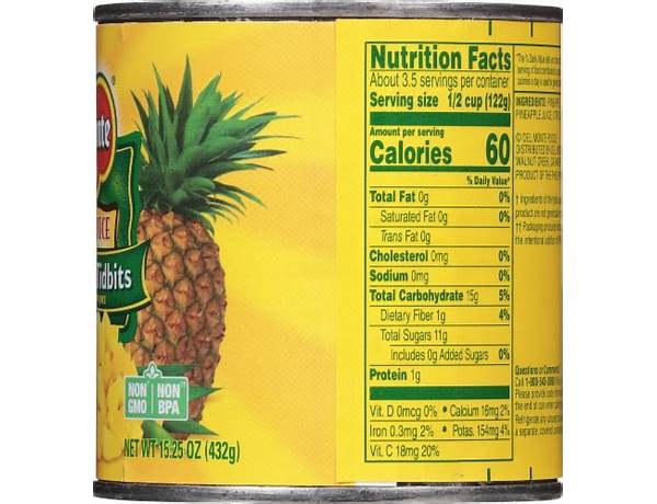 Pineapple tidbits food facts