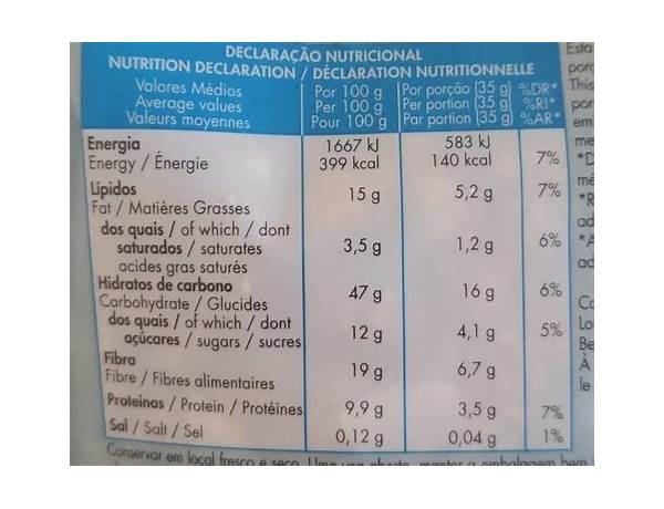 Pingo doce nutrition facts
