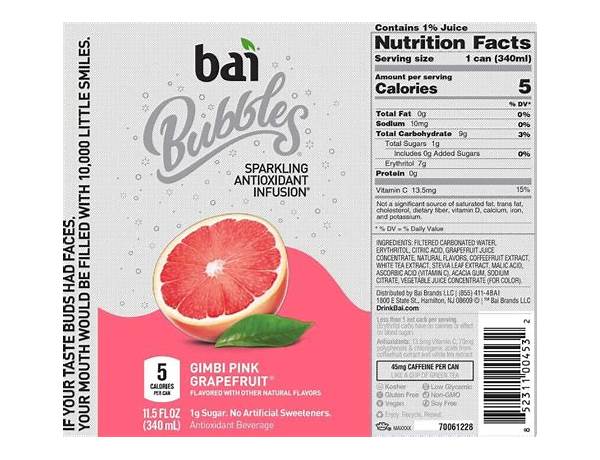 Pink grapefruit drink nutrition facts