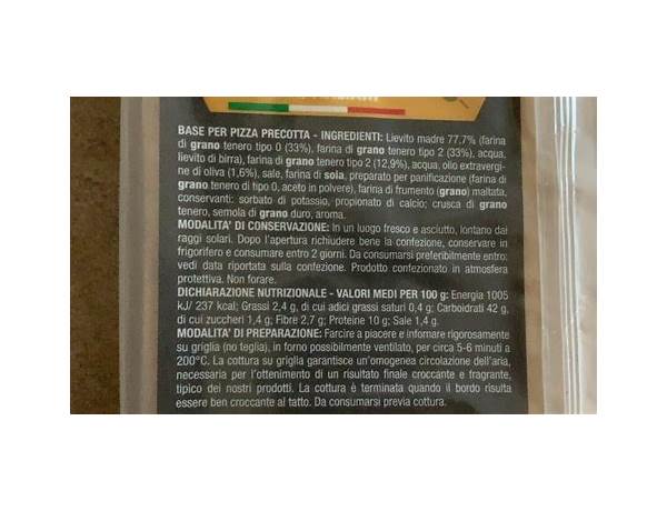 Pinsa calabrese nutrition facts