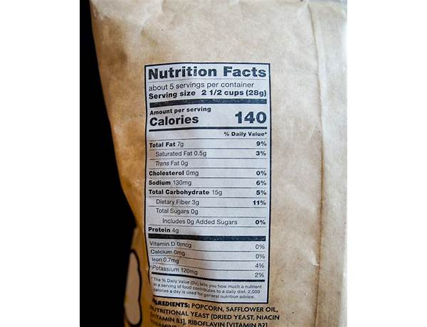 Piquant popcorn nutrition facts