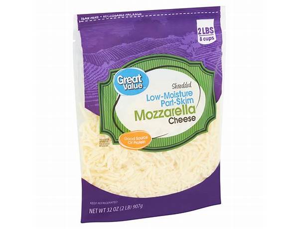 Pizza blend, shredded low-moisture part-skim mozzarella & cheddar cheeses food facts