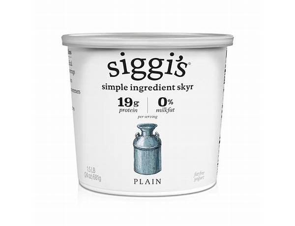 Plain icelandic style skyr strained non-fat yogurt, plain food facts