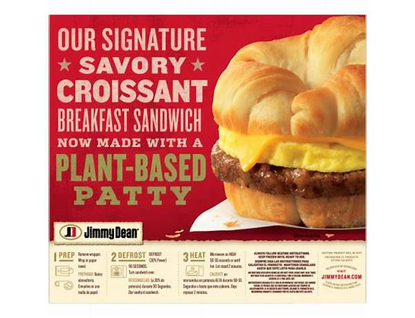 Plant based croissant sandwich food facts