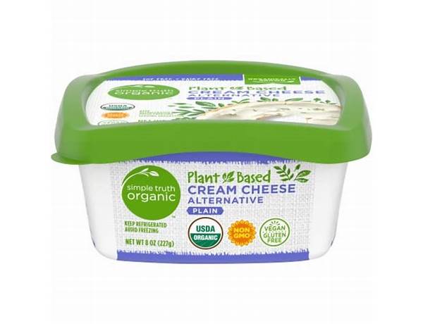 Plant-based plain cream cheese food facts