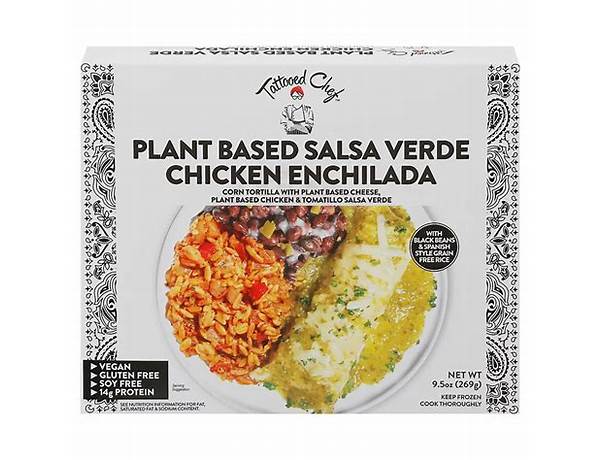 Plant-based salsa verde chicken enchilada food facts