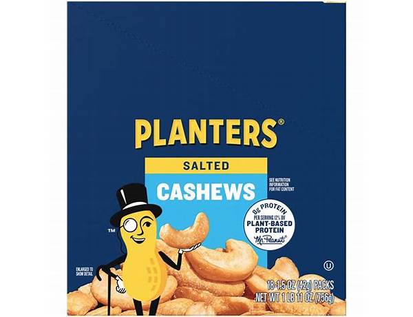 Planters cashew salted tube food facts