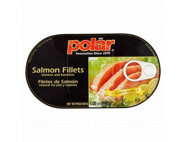 Polar boneless and skinless salmon fillets food facts