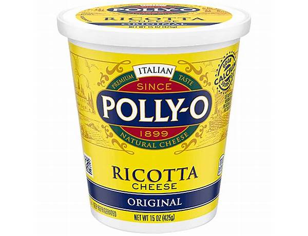 Polly o whole milk ricotta cheese food facts