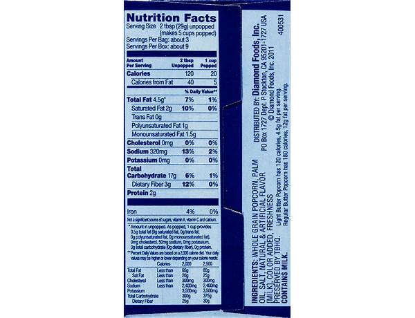 Pop secret nutrition facts