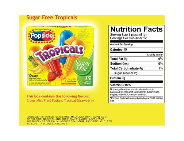 Popcicles food facts