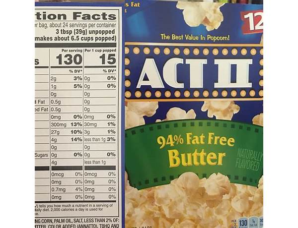 Popcorn lighy butter food facts