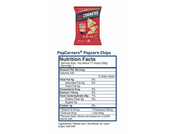 Popcorners food facts