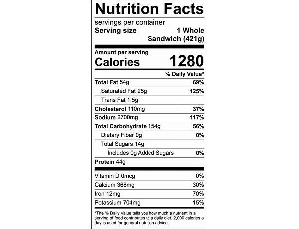 Portland sandwich nutrition facts