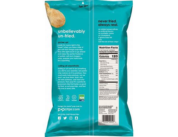 Potato popped chips sea salt nutrition facts