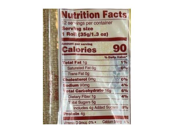 Potato rolls nutrition facts