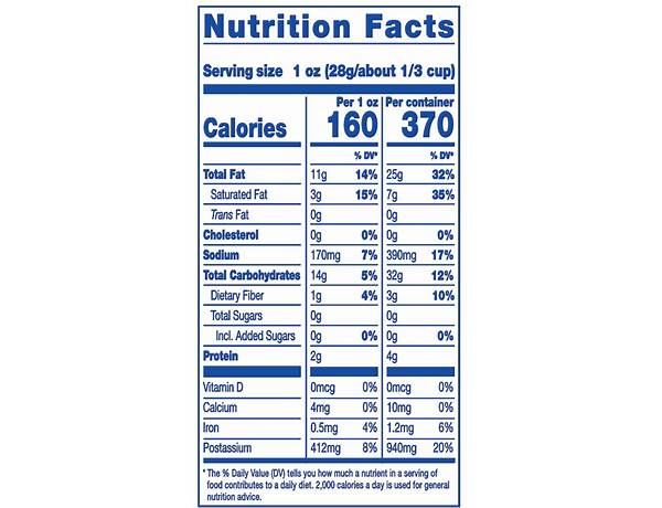 Potato stix nutrition facts