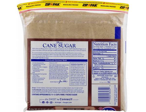 Powdered pure cane sugar food facts
