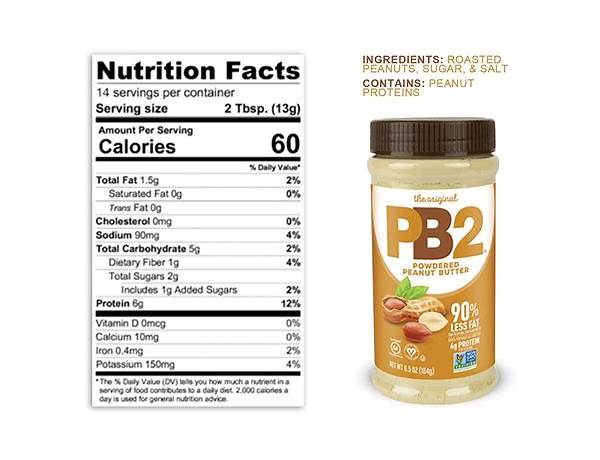 Powedered peanut butter nutrition facts
