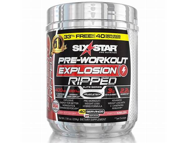 Pre-work out explosion ripped nutrition facts