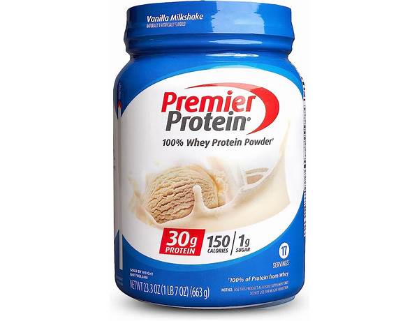 Premier protein whey protein powder food facts