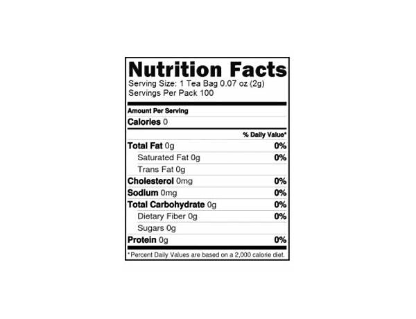Premium ceylon tea nutrition facts