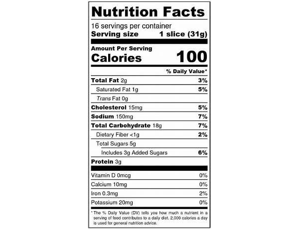 Premium challah bread nutrition facts