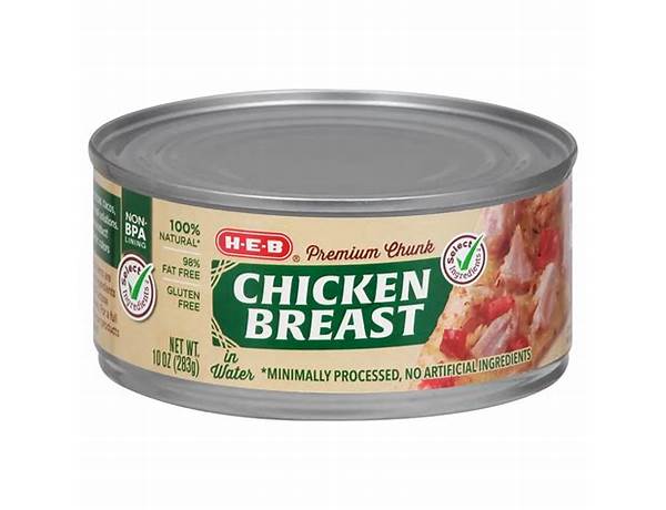 Premium chunk chicken breast in water food facts