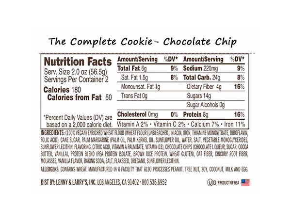 Premium cookies food facts