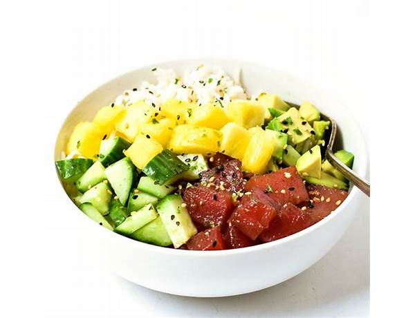 Premium hawaiian poke bolw ingredients