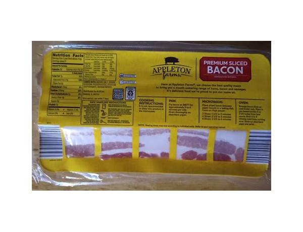 Premium sliced bacon food facts
