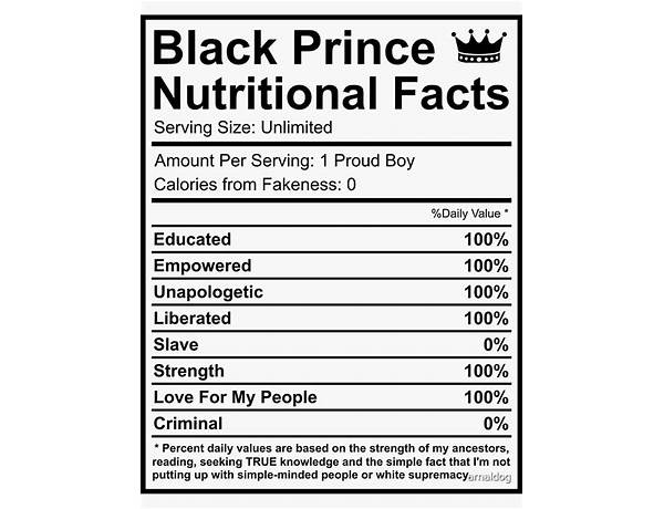 Prince nutrition facts