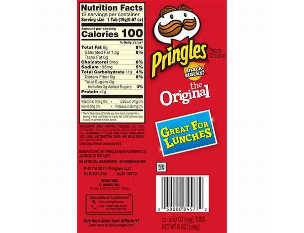 Pringles original food facts