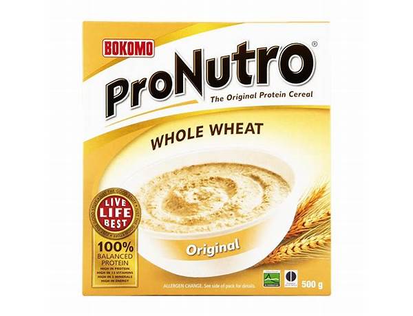 Pro nutro cereal food facts