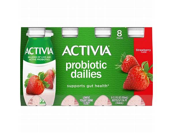 Probiotic dailies strawberry & blueberry lowfat food facts