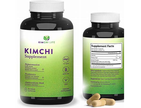 Probiotic fermented kimchi, japanese nutrition facts