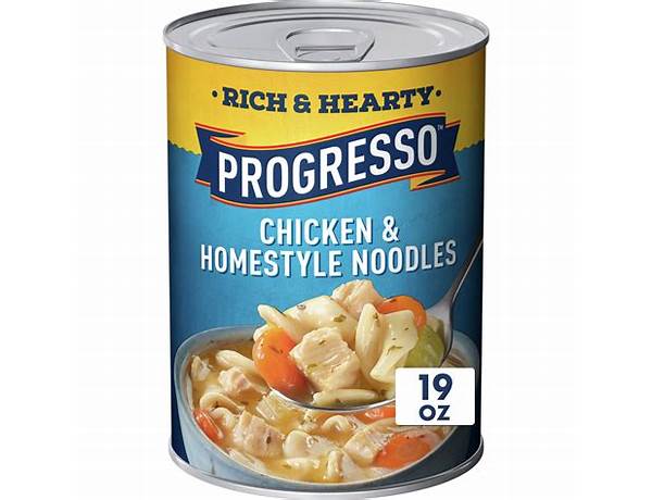 Progresso rich & hearty chicken & homestyle noodles soup food facts