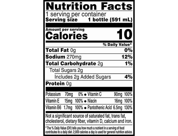 Propel nutrition facts