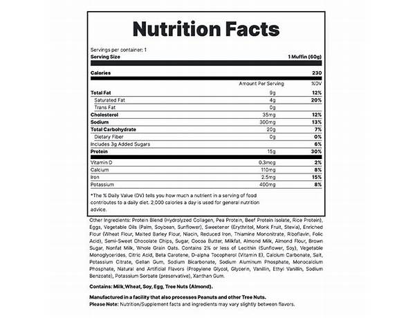 Protein muffin food facts