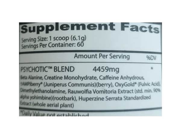 Psychotic nutrition facts